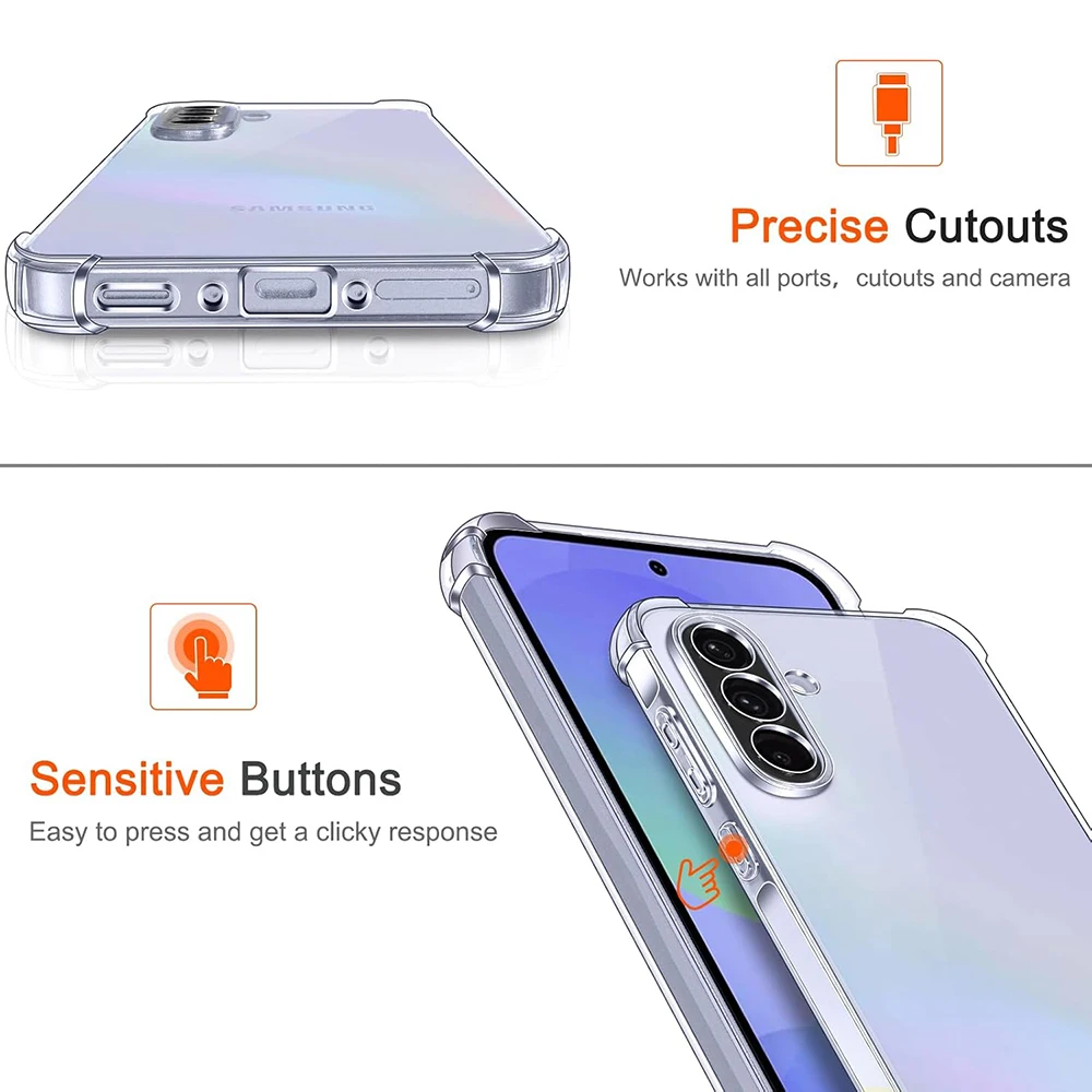Противоударный силиконовый мягкий чехол для Samsung Galaxy A56 A36 A26 A16 A06 5g прозрачная