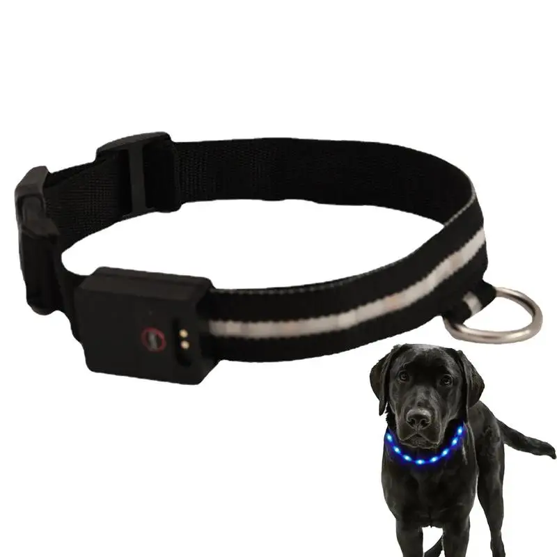 

Glow In The Dark Dog Collars Water Resistant Safety Light Collar For Dogs Glowing Collar With Long Standby For