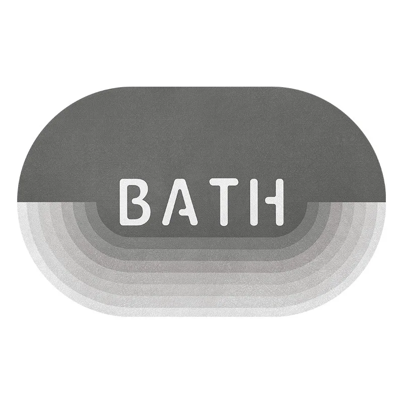 

Eovna Oval Bathroom Mat Non-slip Door Mat Home Absorbent Cushion Toilet Quick-drying Floor Mat Eco-Friendly