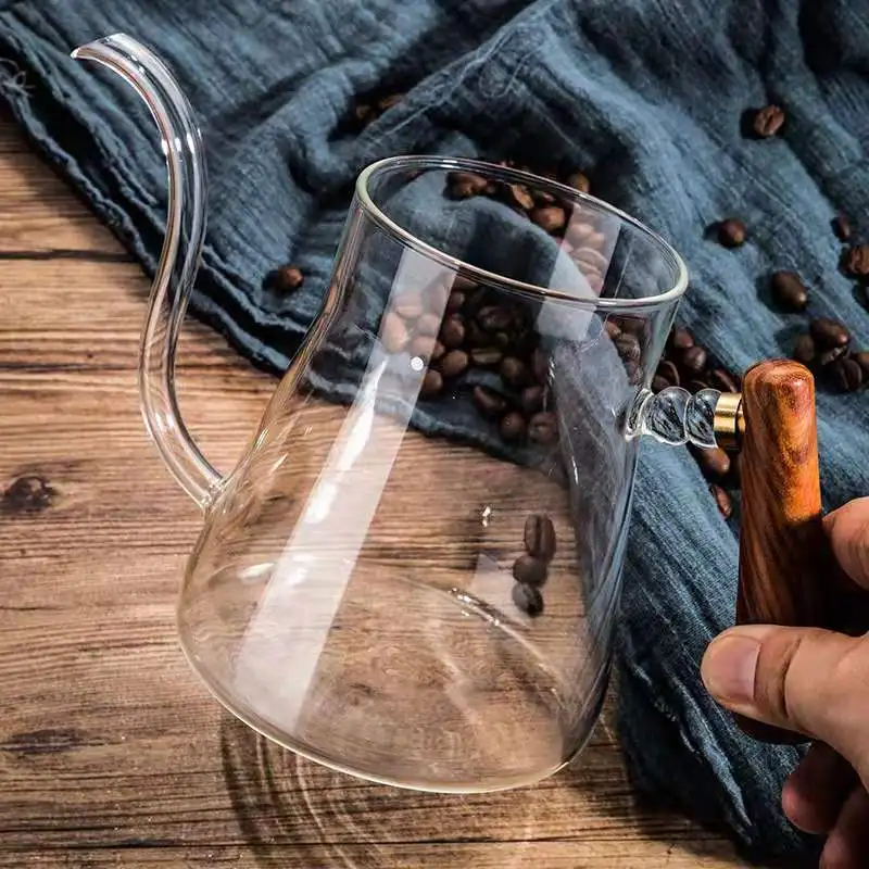 

Glass Coffee Pot, Household Ear Pot, Thickened Glass Hand Brewed Pot, Thin Mouth, Thin Spout Pot, 600M Glass