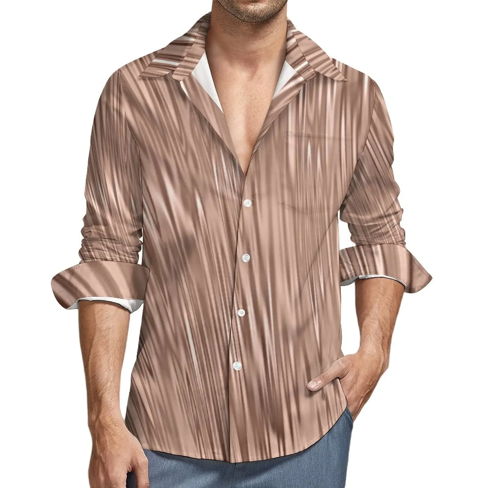 

Мужская Повседневная рубашка с длинным рукавом, в стиле оверсайз