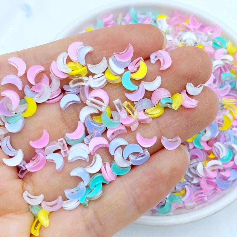 

100 шт. Новинка 4*6 мм Милая Мини-фигурка в форме Луны из смолы ремесла с плоским основанием Кабошон Украшение для изготовления ювелирных издел...