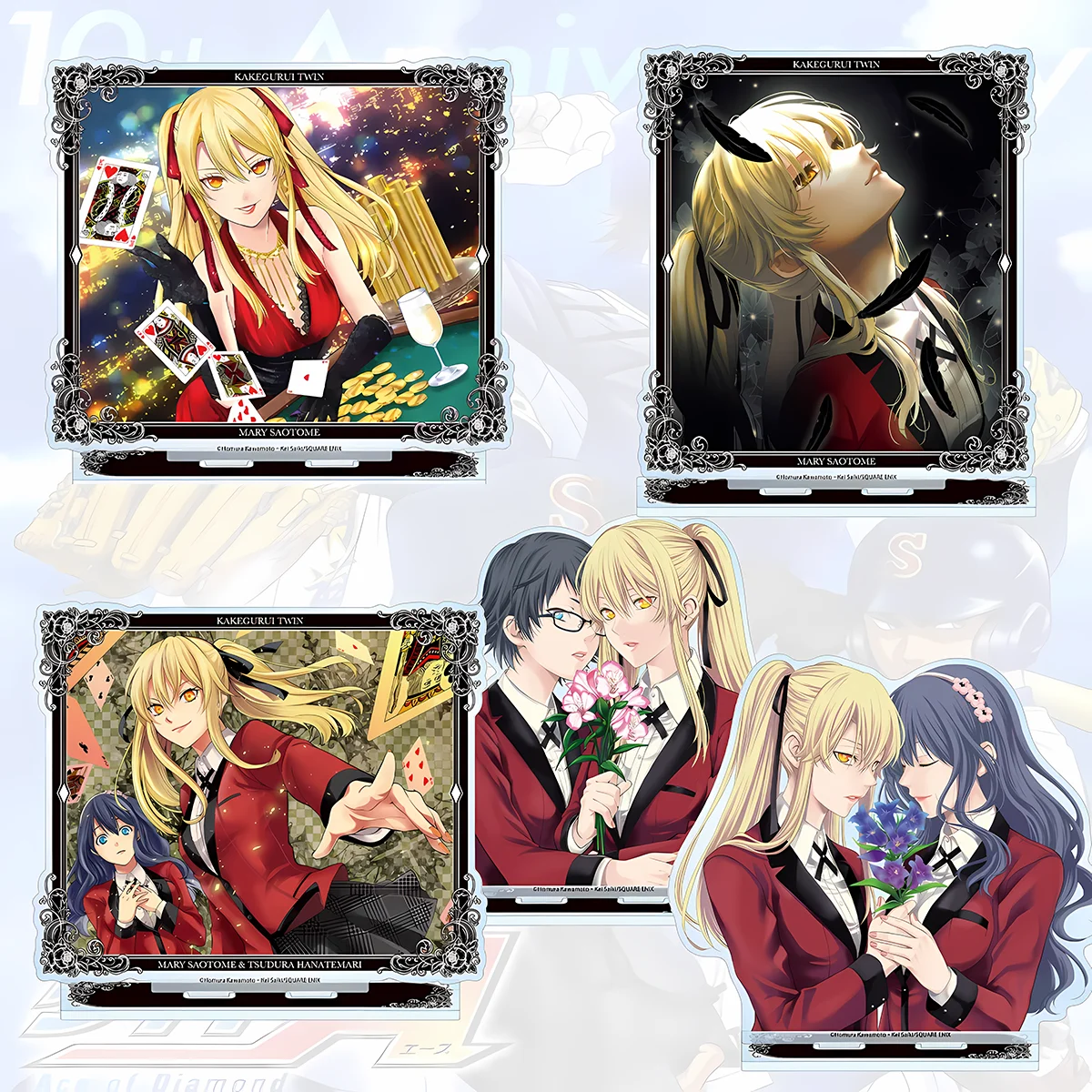 Фото Акриловая подставка Anime Kakegurui Twin 15 см, Саотомэ Мэри, декор ко Дню матери для рабочего стола, книжной полки и аниме-брелоков. №1