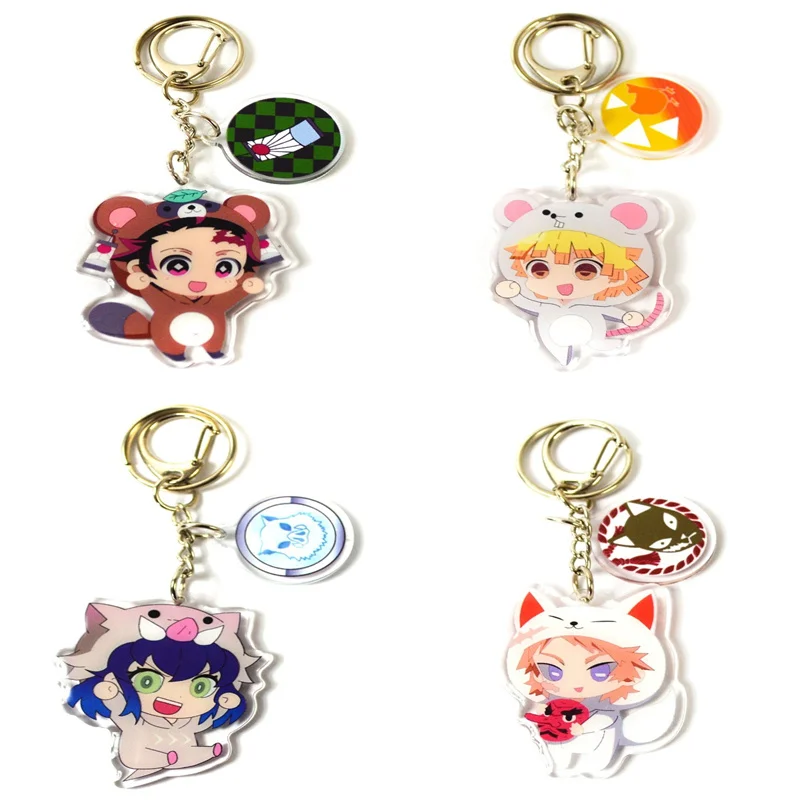 

Hot Anime Demon Slayer Kimetsu No Yaiba Tanjiro Cosplay Keychain Acrylic Figure Tomioka Giyuu Key Chains Cute Bag Keyrings Gift