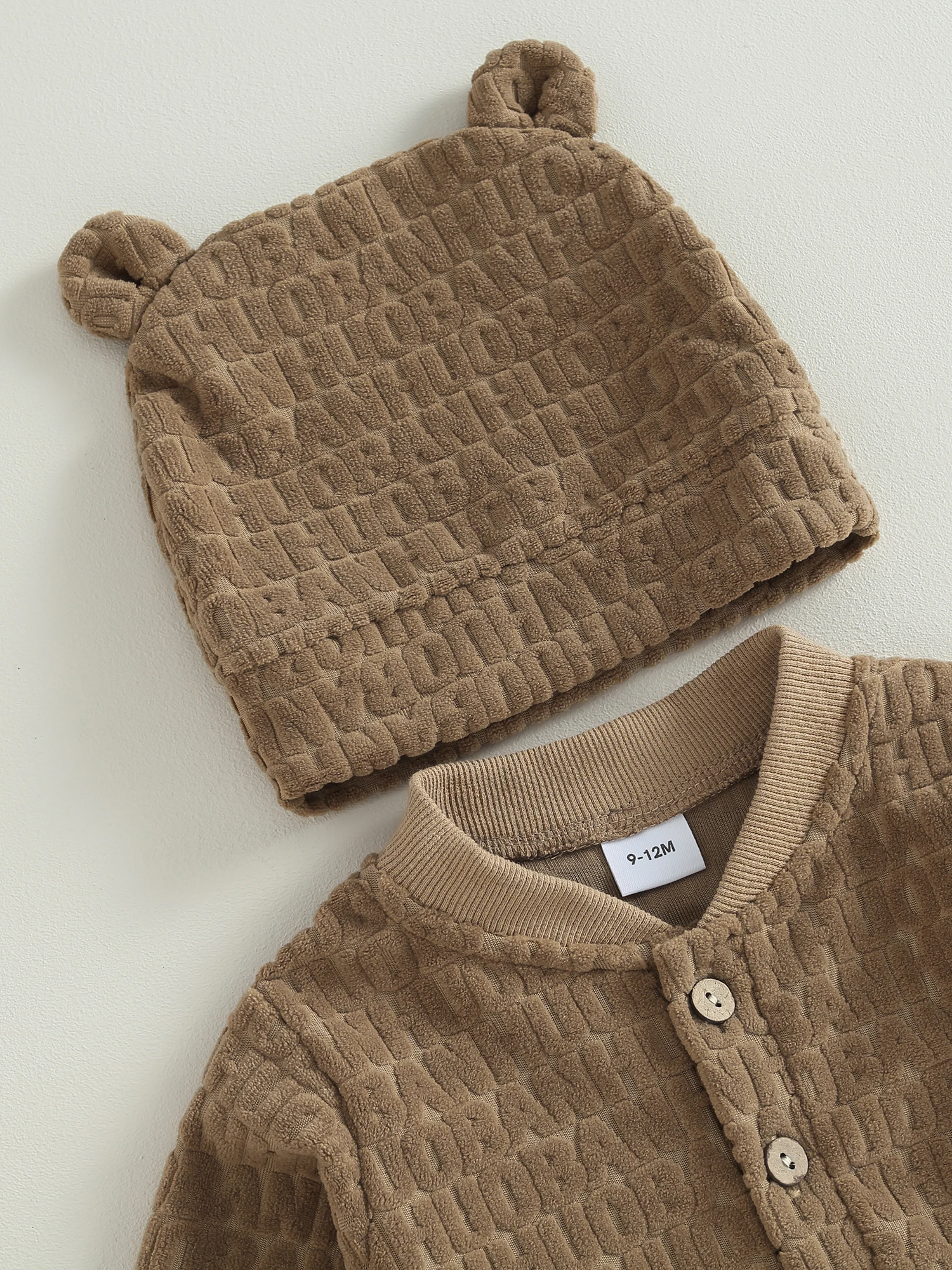 

Baby Boys Fall Outfits Letter Pattern V-Neck Long Sleeve Sweatshirts Rompers Long Pants Hat 3Pcs Clothes Set - Stylish and Cozy