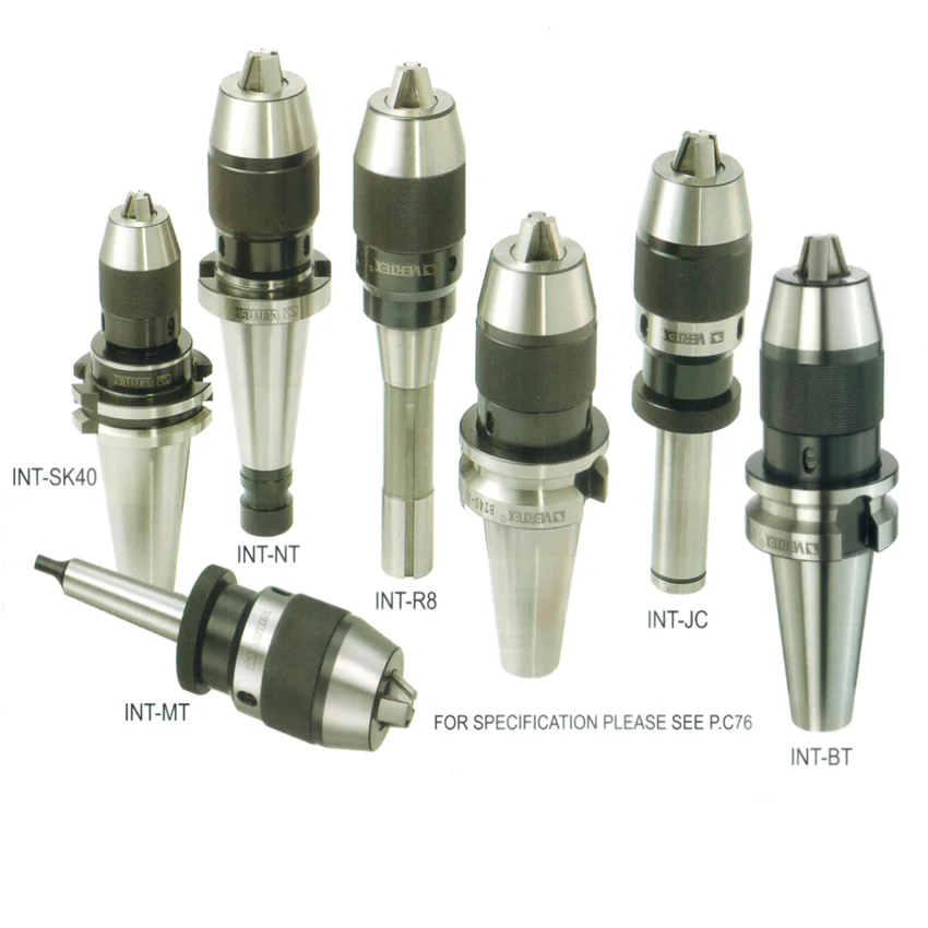 

VERTEX Integrated Keyless Drill Chucks With Morse Taper INT-8-BT40