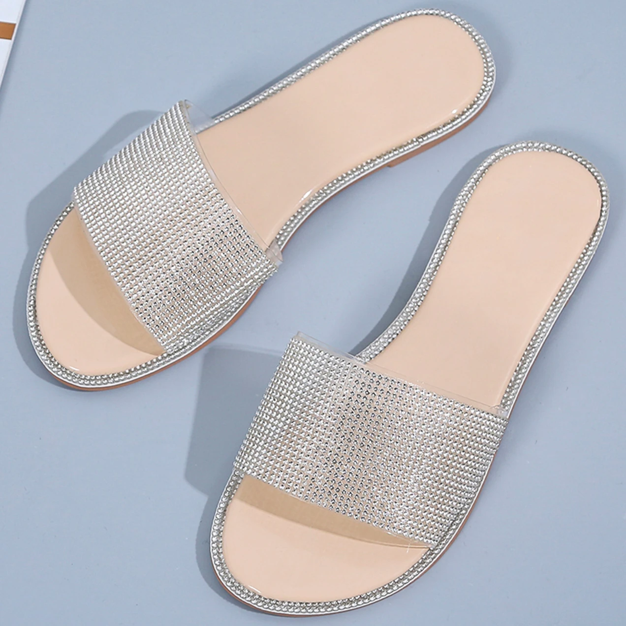 

Women's Indoor Crystal Slides Slippers Shoes for Women Sandals Zapatillas Sandalias Zapatos Woman 2022 Chaussure Sandales Summer