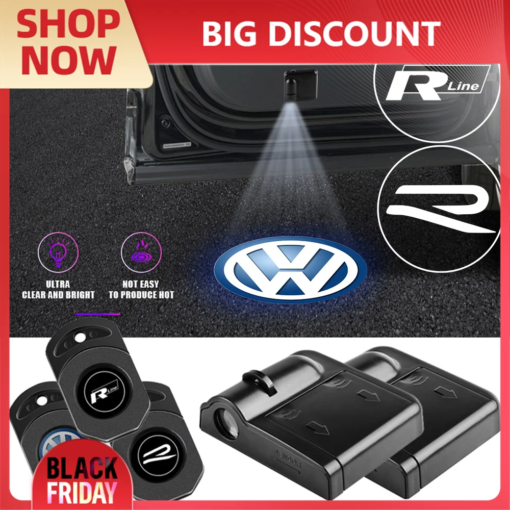 Беспроводная Автомобильная дверь 2 шт. проекционная лампа для Volkswagen VW RLINE Scirocco Jetta