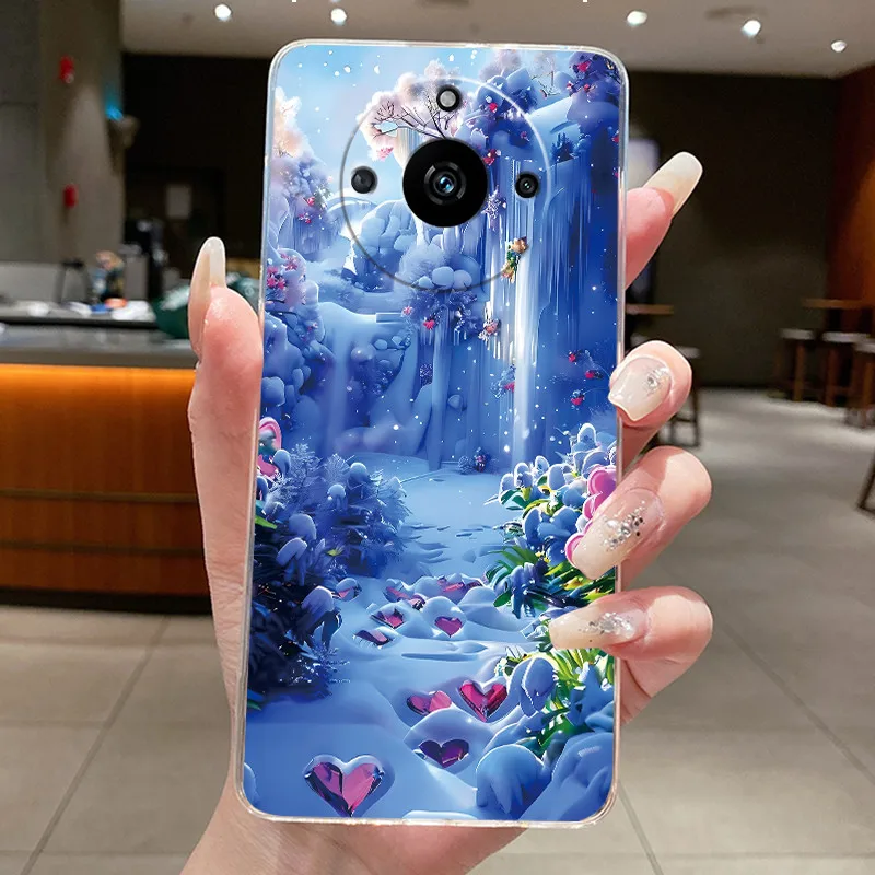 Фото Чехол для телефона Realme 11 Pro+ Plus 5G RMX3740 RMX3741/Realme 11 Pro RMX3771, эстетичный чехол с изображением милого кота, прозрачный мягкий чехол из ТПУ №2