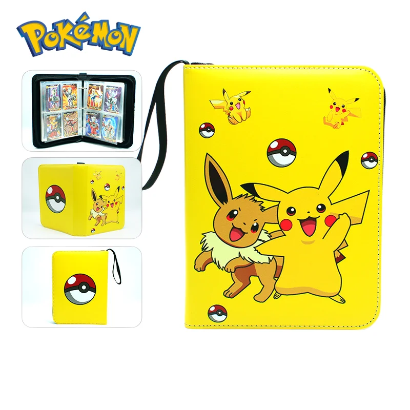 

400Pcs Card Pokemon Album 4 Pocket Zipper Binder Folder Pokemon Battle Card Pack Kids Birthday Gift Christmas Gift Without Cards