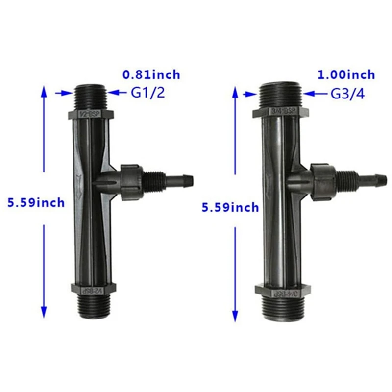 Комплект инжекторов для удобрений Вентури с наружной резьбой садовая
