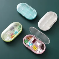 4colors 8grid organizer container 7day pack pill box portable seal mini pill box dispense wheat colored pill cases simple modern