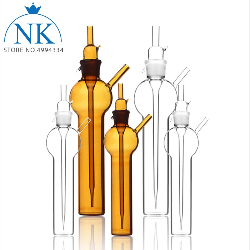1pcs/lot 10ml/25ml/50ml/75ml/100ml/125ml/250ml lab Transparent/Brown Glass Ball-shape Impact absorber bottle, gas sampling tubes
