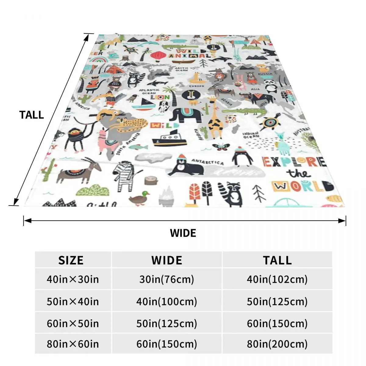 Серые Одеяла с животными дорожные животные Карта мира теплые фланцевые одеяла