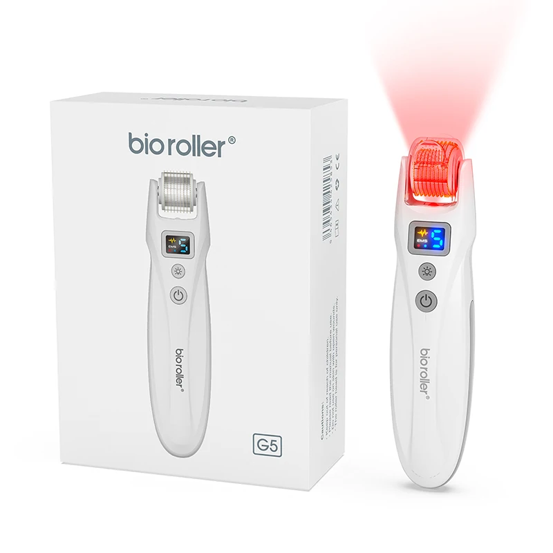 

EMS Microneedling Titanium Needle LED Red Light Therapy 540 Bio Roller G5 Rejuvenate Collagen Micro Current Vibration Skin Care