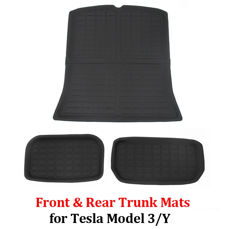

Нескользящий 3D коврик для переднего БАГАЖНИКА АВТОМОБИЛЯ Tesla Model 3/Y 2021 2022, аксессуары, резиновые коврики для заднего багажника из ТПР, защитн...