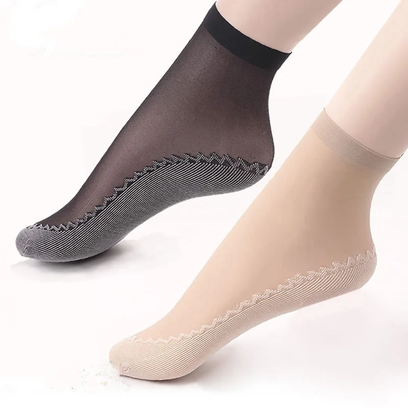 Cotton Bottom Stockings Velvet Women's Stockings Breathable Anti-Hook Silk Mid-Socks Cotton Bottom Soft Silk Socks