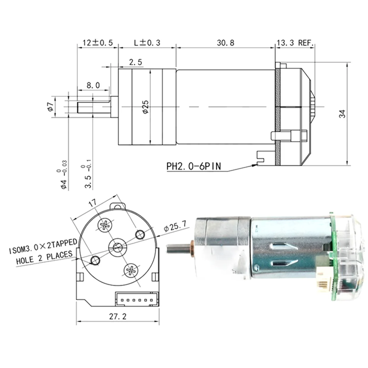Редукторный двигатель с высоким крутящим моментом JGA370 24-вольтовый редукторный