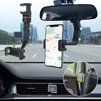 car rearview mirror mount phone holder universal rear view mirror phone gps holder clip stand for 4 0 6 1inch mobile cell phone