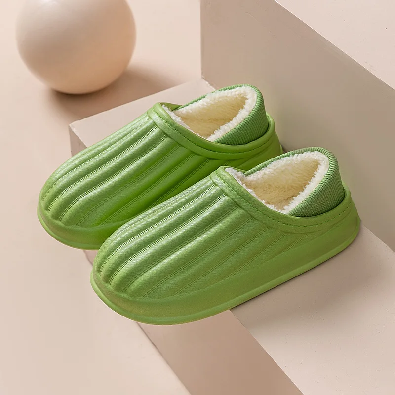 

Waterproof Indoor Slippers Women's Winter Fur Lined Shoes Wholesale Cheap House Slippers Unisex Home Slides Shoes Free Shipping