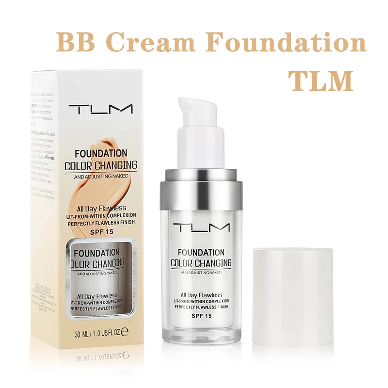 

TLM 30ml Makeup BB Cream Foundation Magic Color Changing Liquid Foundation Long Lasting Matte Coverage Concealer Cream Make Up