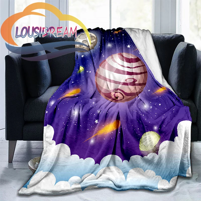 

Space Universe Vector and The Sun and Many Planets In Galaxy Series Wool Blanket Cashmere Blanket Fashion Flannel Blanke