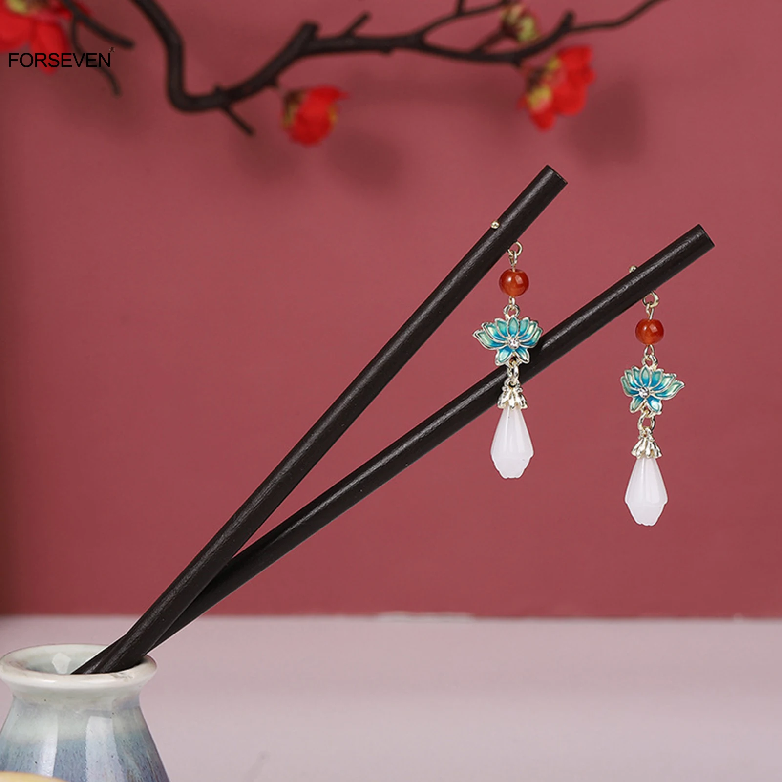 Деревянные палочки для волос, вилки, китайские аксессуары для волос в стиле ретро, Модная бижутерия в виде шагового коктейля, Цветочные головные уборы для женщин и девушек, приспособление для пучка волос