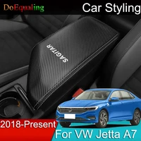 for VW Volkswagen Jetta A7 Vento Sagitar 2022 2021 2020 Car Armrest Console Cover Cushion Support Box Top Matte Liner Mat Case