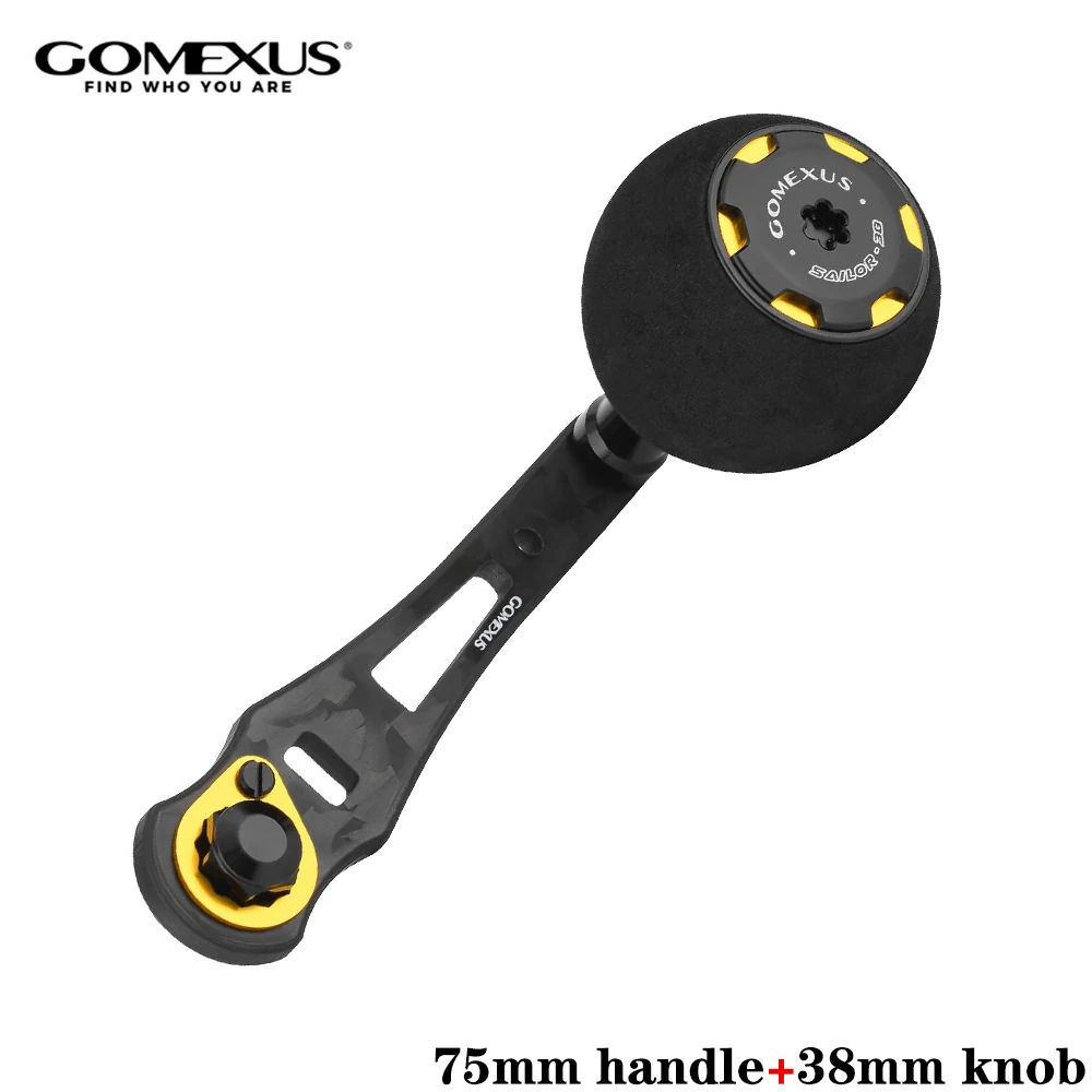 Фото Карбоновая рукоятка для катушки Gomexus с ручкой из EVA, совместимая с бейткастинговыми катушками. ​ Shimano Daiwa Abu Garcia Penn для 8X5 или 7X4 №2