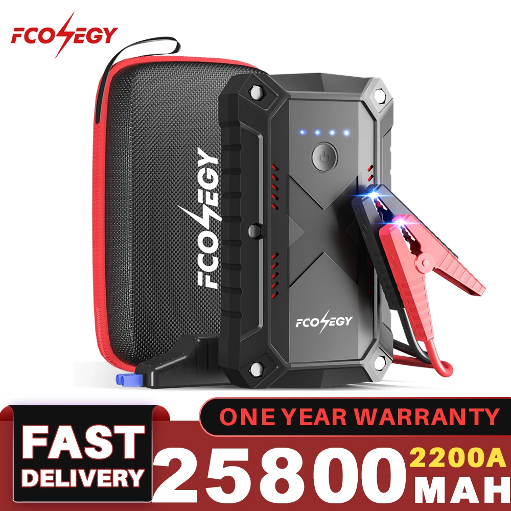 

FCONEGY Car Jump Starter 2200A Battery Booster Starting Device IP67 Waterproof Portable Power Bank Charger For 12V Vehicle