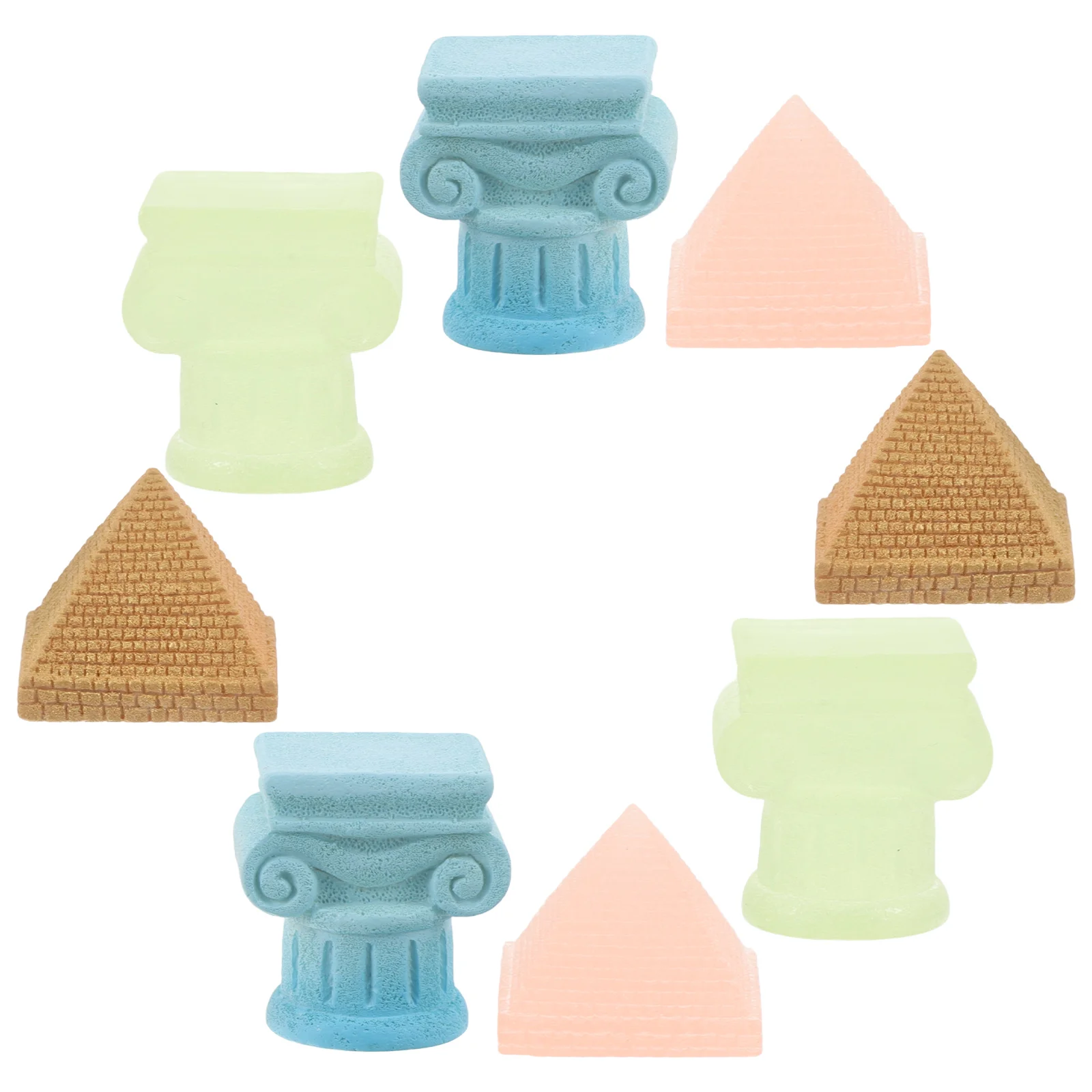 8 шт. микропейзаж декоративные украшения модель пирамиды греческая колонна