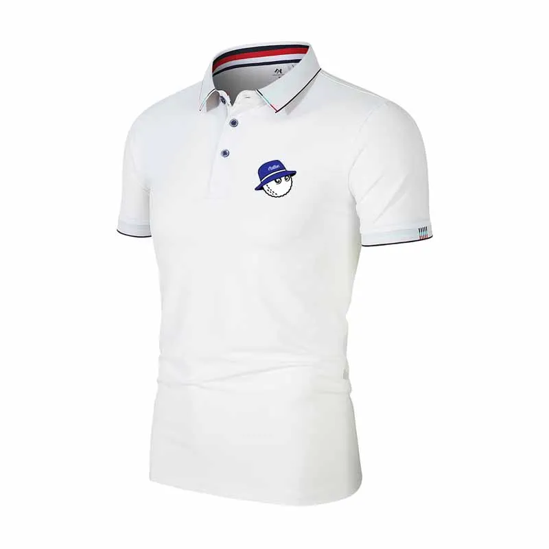 Embroidery LOGO Golf Shirts for Men Fashion Polo T Shirt Malbon Golf Summer Slim Fit Button Breathable Casual Men Golf Clothing