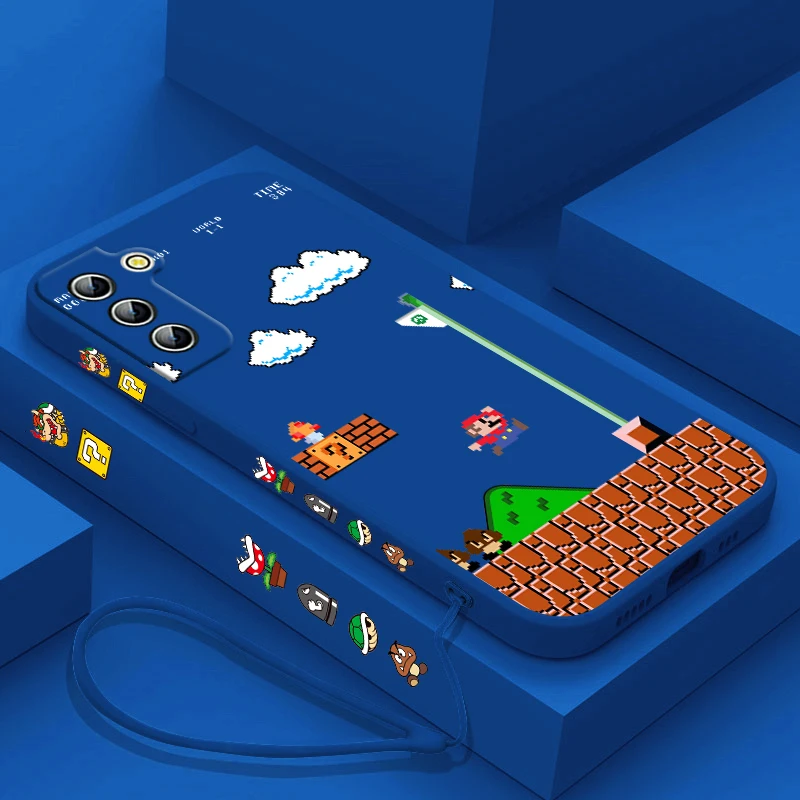 

Hot Games Super Marie Mario Samsung Cover For Galaxy S23 S22 S21 S20 Pro FE Note 20 Plus Ultra Liquid Left Rope Phone Case