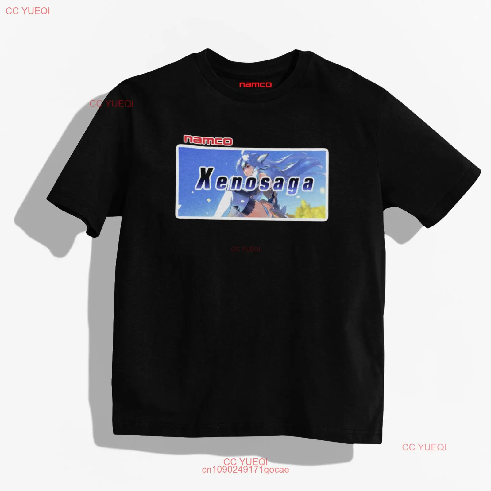 Классическая черная игровая футболка XENOSAGA EP-1 с коротким рукавом в стиле ретро