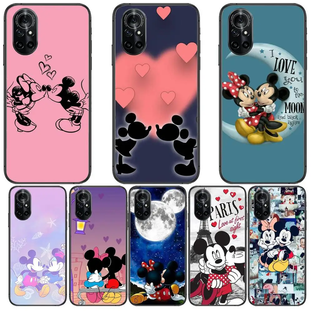 

disney Clear Phone Case For Huawei Honor 20 10 9 8A 7 5T X Pro Lite 5G Black Etui Coque Hoesjes Comic Fash design