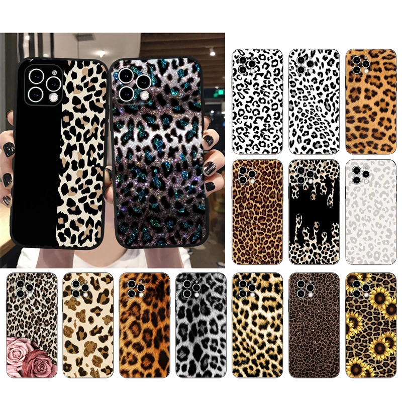 

Phone Case For iphone 14 Pro Max 13 12 11 Pro Max XS XR X 12mini 7 8 Plus SE Animal Leopard Print Case Funda