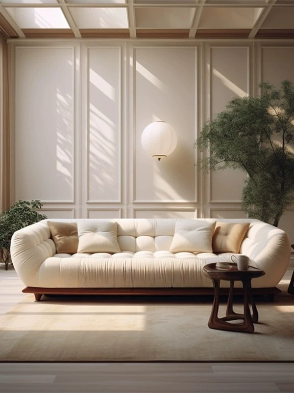 Креативный диван из ткани б/у с кошачьими царапинами кремовый мангостин лодка