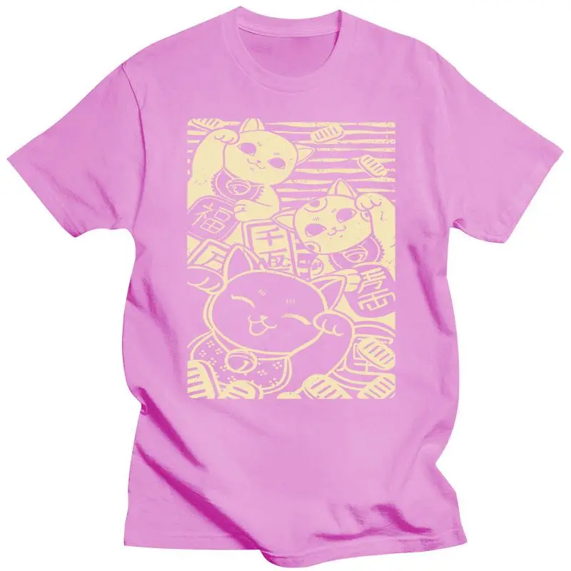 Новая Дизайнерская футболка с кошками на удачу в японском стиле |