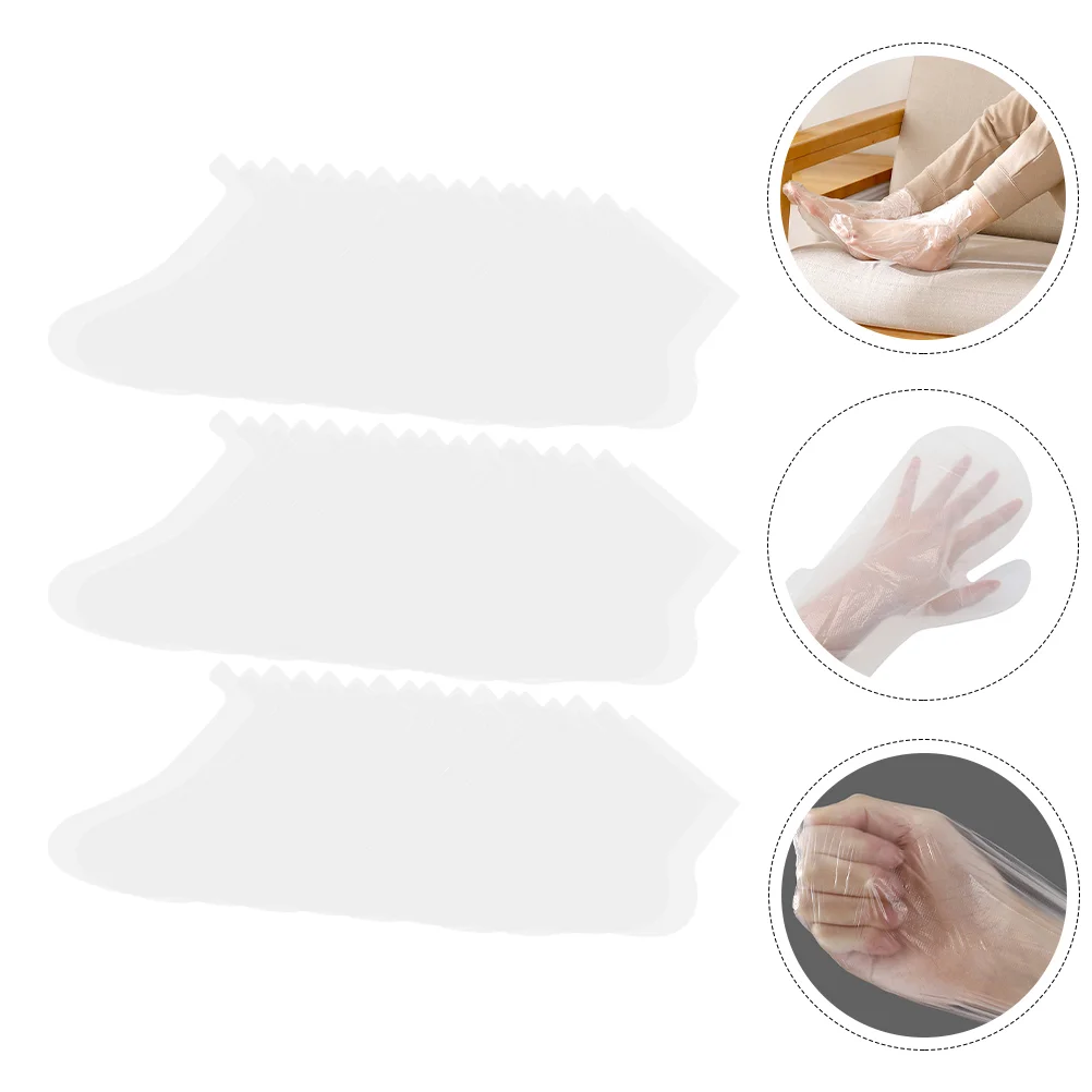 

100 Pcs Disposable Foot Film Cover Feet Protector Moisturizing Shoe Covers Facemasks Care Plastic Waterproof Hot Pad