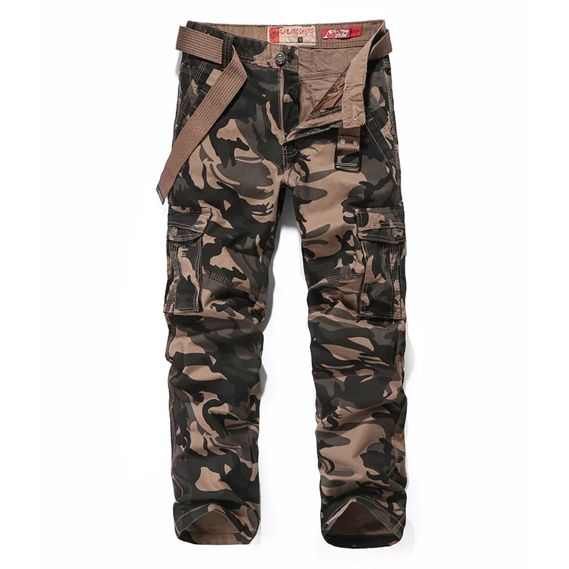 Men's Casual Pants Outdoor Loose Casual Pants Multi-Pocket Camouflage Trousers Loose Oversized Cargo Pants