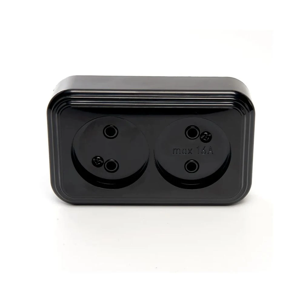 Розетка STEKKER Брест PST16-30-20, 250 В, 16 А, IP20, черный