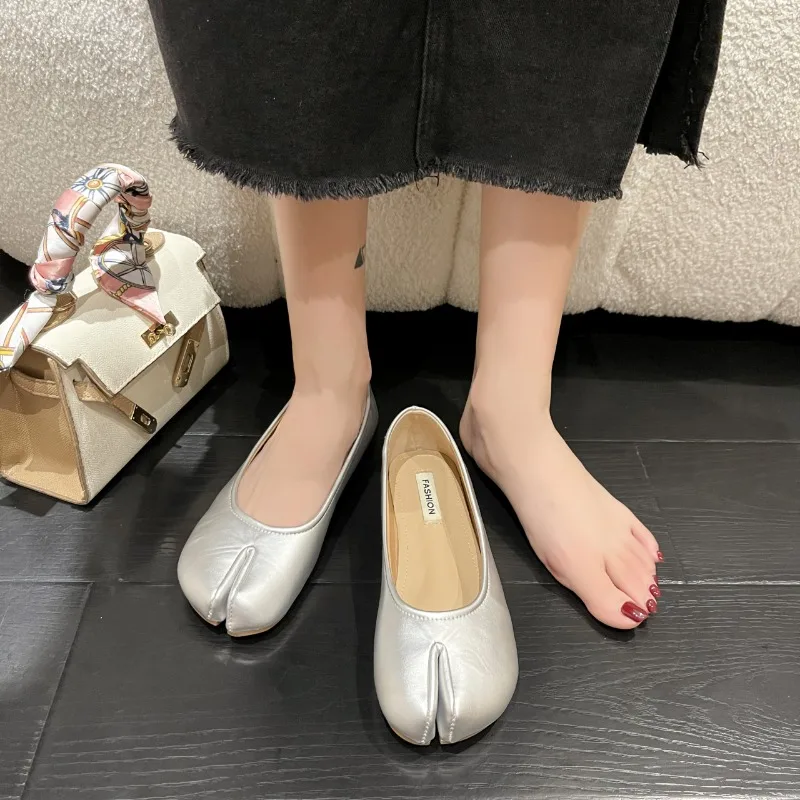 Женские босоножки с разрезом Туфли Мэри Джейн на плоской подошве повседневные