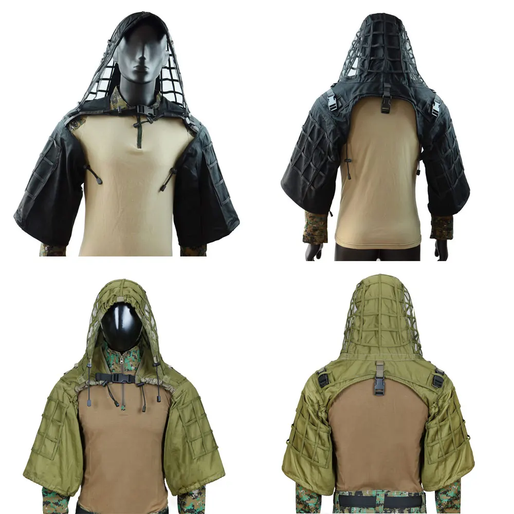 

Tactical Hunting Ghillie Suits Breathable Sniper Cloak Hood Wear-resistant Field Camouflage Suit Aids Airsoft CS Game Hiding