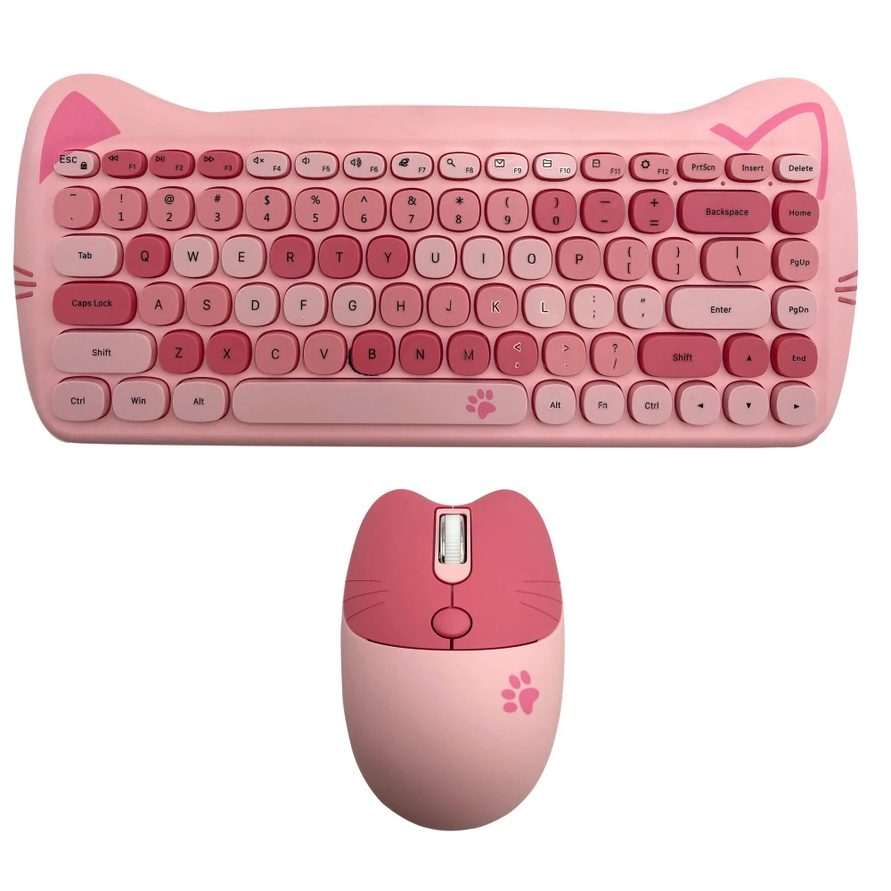 

2.4G Wireless Keyboard Mouse Set Home Office Desktop PC Gaming 84 Keys Keyboard 4 Button Mouse For Computer Laptop018