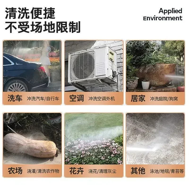 Фото Портативный беспроводной электрический пистолет высокого давления для мойки автомобилей и распыления пестицидов №4
