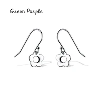 green purple real 925 sterling silver simple fashion plant flowers drop earrings for women girls fine jewelry gifts accessories