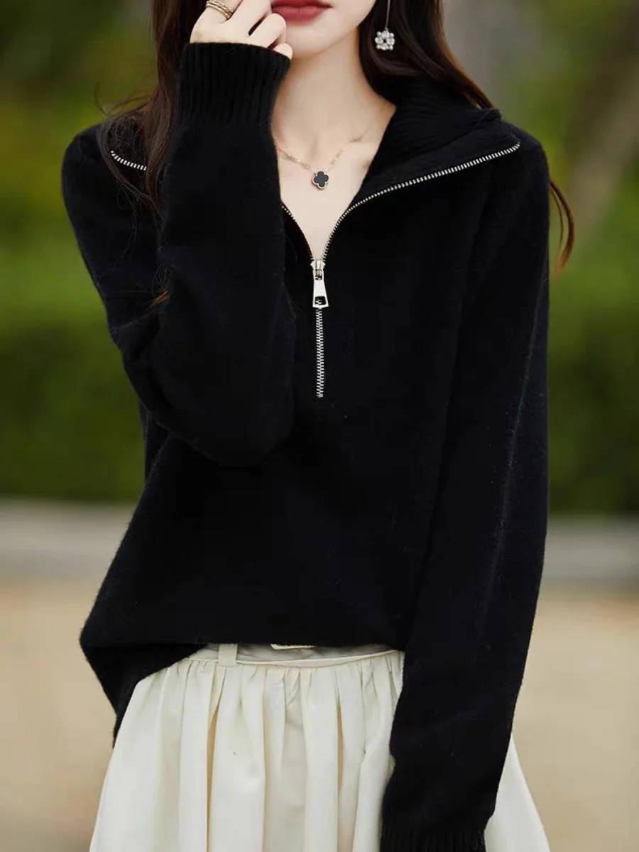 Girdear с белым воротником новинка 2024 осень и зима новый мягкий клейкий свитер