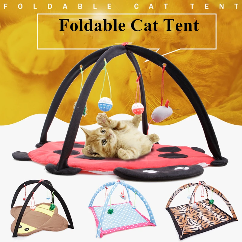 

YOKEE Cat Toys Portable Cat Tent Funny Pet Toys Mobile Activity Pets Play Bed Play Mat Blanket House Foldable Kitten Tents
