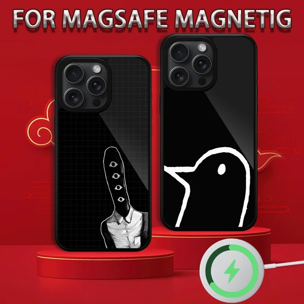 Чехол для телефона Magan Goodnight Punpun iPhone 15 14 13 12 11 Pro Max Plus Magsafe магнитный чехол
