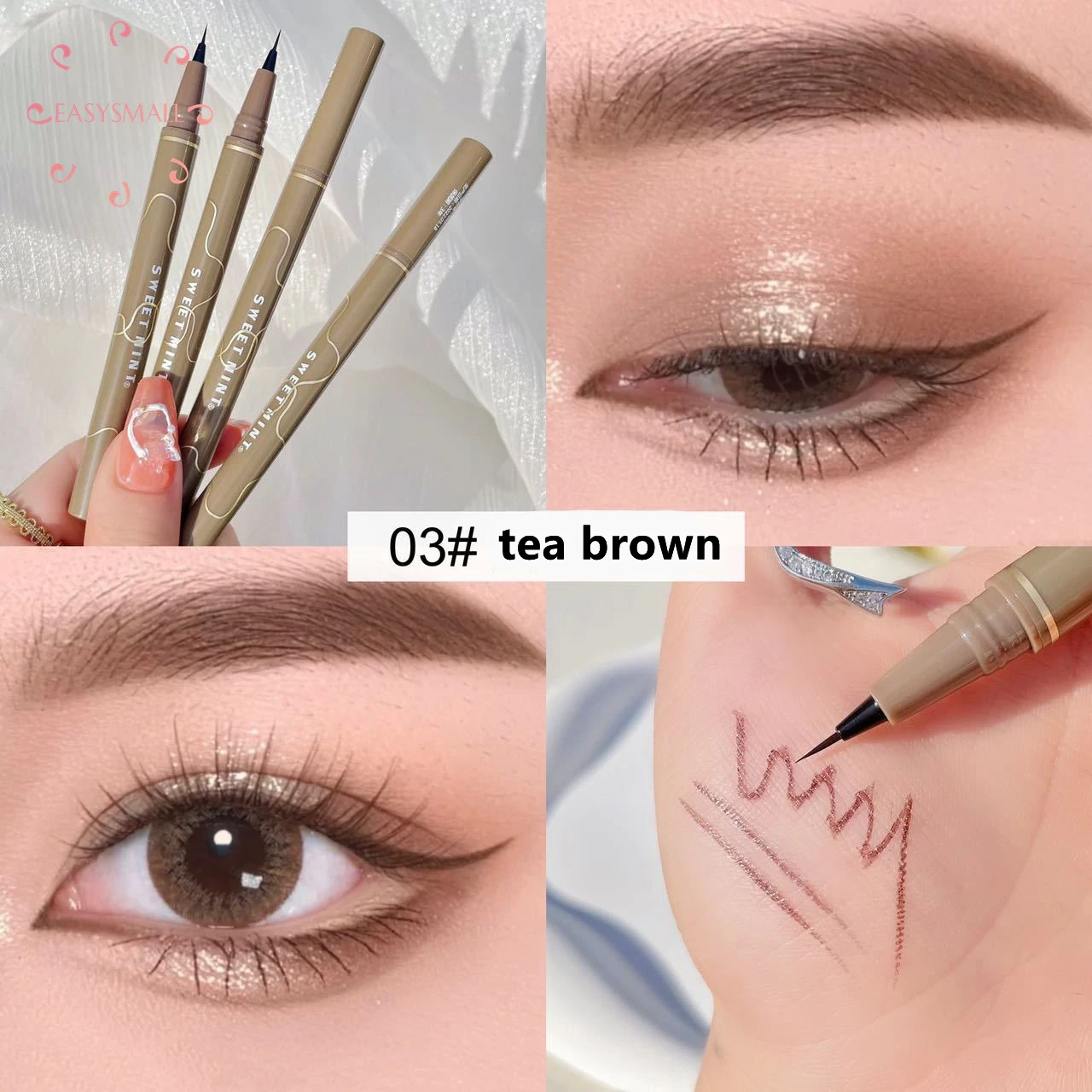 

Eyeliner Stamp Black Liquid Eyeliner Pen Waterproof Fast Dry Double-ended Makeup for Women Cosmetic Long-lasting Smooth Sweat-pr